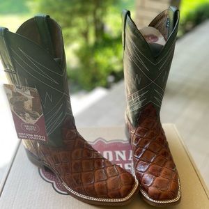 Nocona Cognac Fish Print Men’s Boots - Tags On